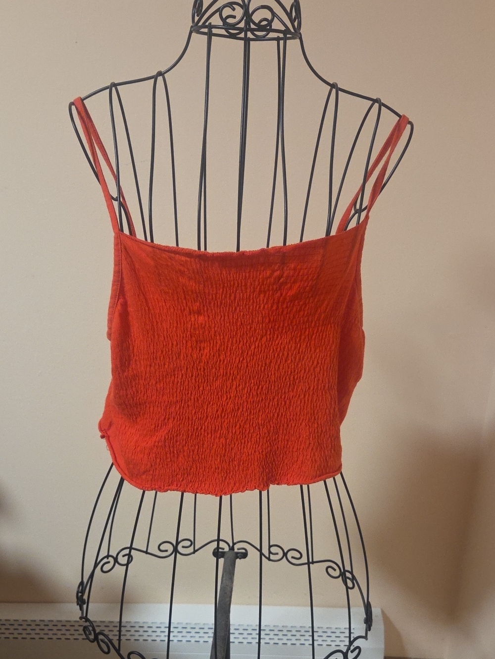 Zara Trafuluc Red Smocked Tank Top Size S